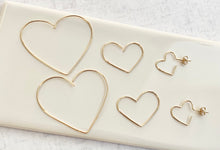 Load image into Gallery viewer, HEY GIRL HEART HOOPS - 14KSM