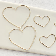 Load image into Gallery viewer, HEY GIRL HEART HOOPS - 14KLRG