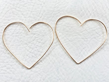 Load image into Gallery viewer, HEY GIRL HEART HOOPS - 14KLRG