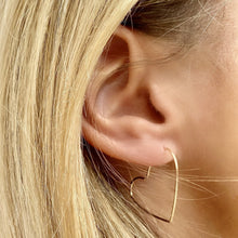 Load image into Gallery viewer, HEY GIRL HEART HOOPS - 14KMED