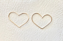 Load image into Gallery viewer, HEY GIRL HEART HOOPS - 14KMED